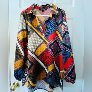♦️Marc New York Multi-Patterned Silky Tunic Size XL-New without tags.♦️